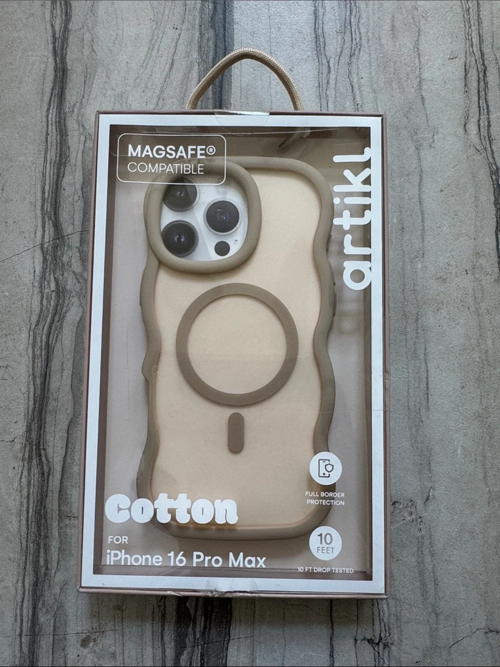 Cotton MagSafe Compatible iPhone 16 Pro Max Case - Beige/Tan